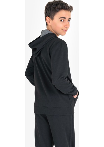 Siyah Çocuk Fermuarlı Kapüşonlu Sweatshirt 23S-3226-23N fiyatları