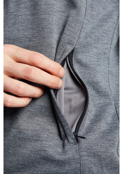 K.gri Melanj Erkek Fermuarlı Kapüşonlu Sweatshirt 23S-1241-23N fırsatları