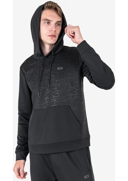 Siyah Erkek Kapüşonlu Sweatshirt 23N-1137