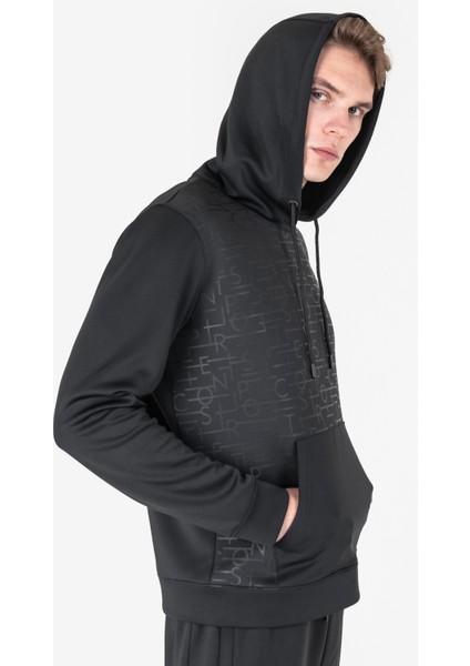 Siyah Erkek Kapüşonlu Sweatshirt 23N-1137 modelleri