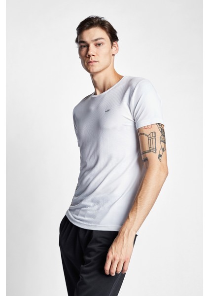 Beyaz Erkek Kısa Kollu T-Shirt 23S-1294-23B