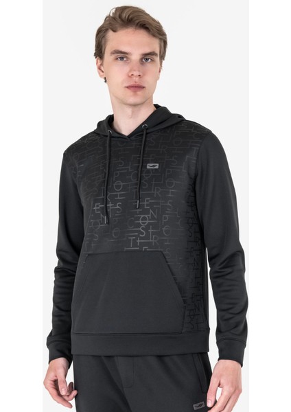 24B-1137-23N Kapsonlu Sweatshırt Erkek Sıyah 24BTES001137-633