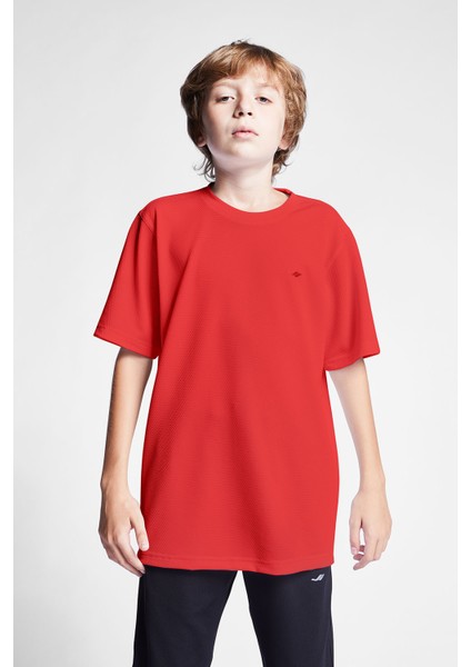 Kırmızı Çocuk Kısa Kollu T-Shirt 24S-3298-24B