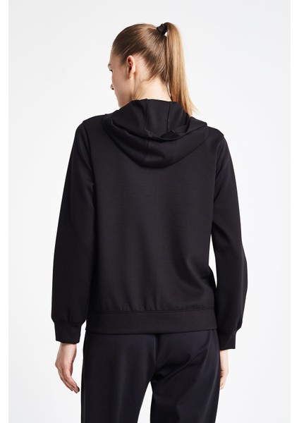 Kadın Fermuarlı Kapüşonlu Sweatshirt 24N-2146
