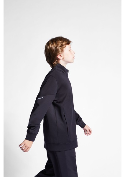 Siyah Çocuk Fermuarlı Sweatshirt 24S-3249-24B