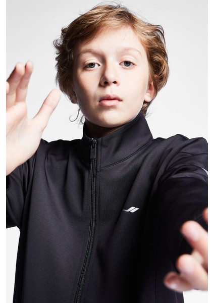 Siyah Çocuk Fermuarlı Sweatshirt 24S-3249-24B fırsatları