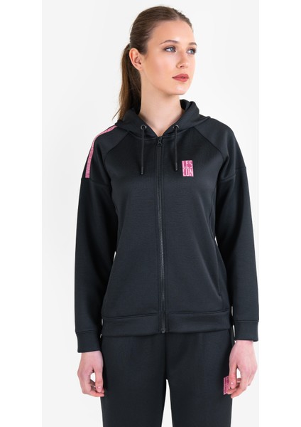 23N-2128 Kadın Fermuarlı Kapşonlu Sweatshirt 23NTBS002128