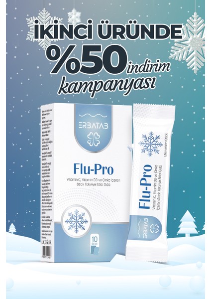 Flu-Pro Vitamin C Vitamin D3 Çinko ve Karamürver Ekstresi 10 Stick