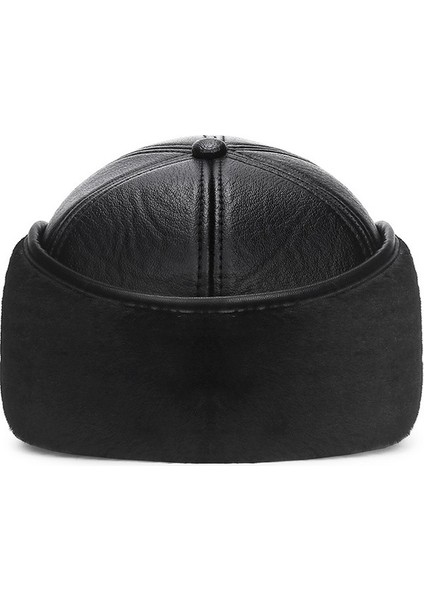 Erkek Pu Deri Kulak Korumalı Pamuklu Şapka (Yurt Dışından)