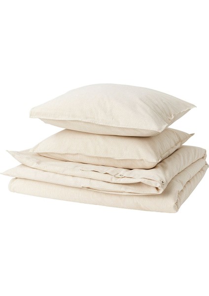 Çift Kişilik Nevresim Seti, Sarı-Beyaz, 240x220/50x60 Cm