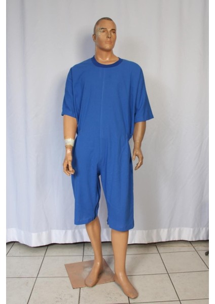 Yeni Nesil Kısa Kol Demans Tulumu Hasta Bakım Kıyafeti Hasta Tulumu - Small