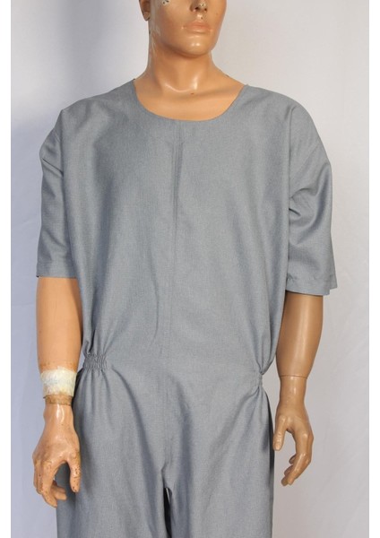 Yeni Nesil Kısa Kol Tulumu Hasta Bakım Kıyafeti Hasta Tulumu - Large fırsatları