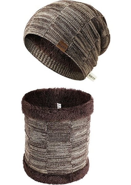 Erkek Kışlık Kadife Şapka ve Atkı 2 Parçalı Set (Yurt Dışından) fiyatları
