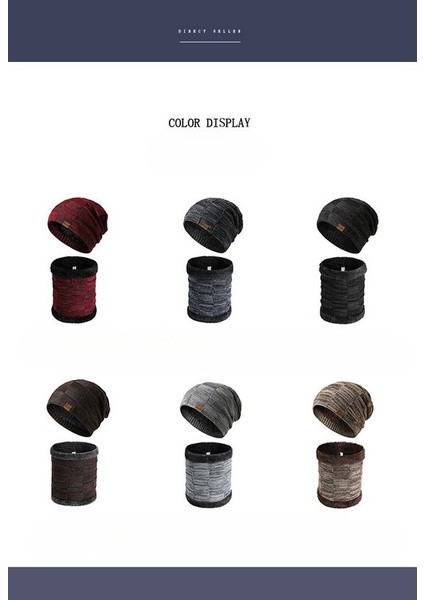 Erkek Kışlık Kadife Şapka ve Atkı 2 Parçalı Set (Yurt Dışından) modelleri