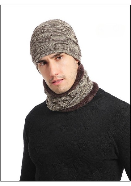 Erkek Kışlık Kadife Şapka ve Atkı 2 Parçalı Set (Yurt Dışından) fırsatları