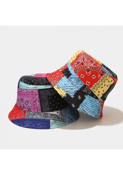 Çift Taraflı Kaju Çiçeği Baskılı Kova Güneş Şapkası (Yurt Dışından) fırsatları