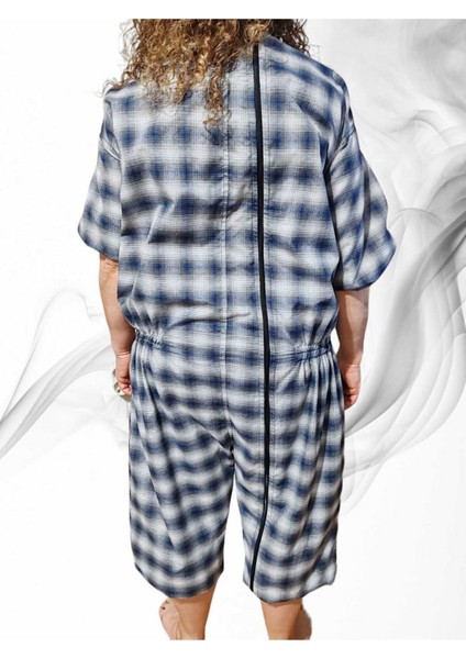 S - Yeni Nesil Kısa Kol Demans Tulumu Hasta Bakım Kıyafet Terletmez Ekose Kumaş %100 Pamuk fiyatları