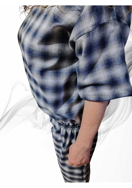 S - Yeni Nesil Kısa Kol Demans Tulumu Hasta Bakım Kıyafet Terletmez Ekose Kumaş %100 Pamuk fırsatları