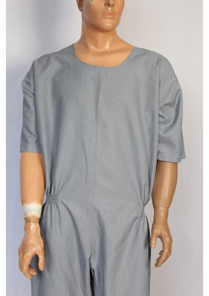 Yeni Nesil Kısa Kol Demans Tulumu Hasta Bakım Kıyafeti Hasta Tulumu - Small fırsatları