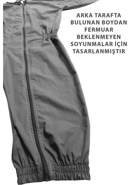 Yeni Nesil Kısa Kol - Demans Tulumu Kısa Kol Lastikli Model Gri Renk - Medıum Beden