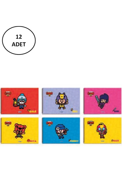 Brawl Stars Spiralli Resim Defteri 25X35CM 15 Yaprak (12 Li Paket)