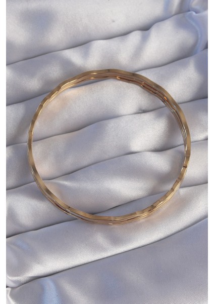 316L Çelik Gold Renk Dalgalı Model Bilezik Seti - TJ-BB6177 fırsatları