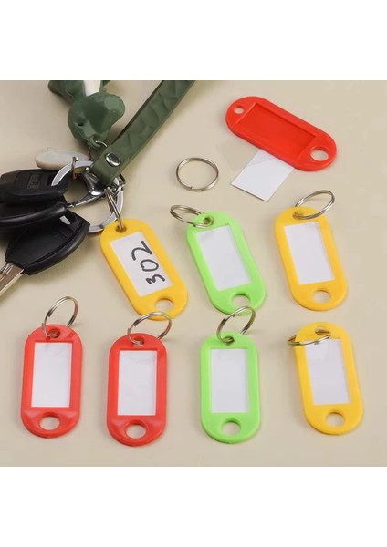 Plastik Isim Yazılabilen Karışık Renk 10 Adet Anahtarlık (5CMX2CM) fiyatları
