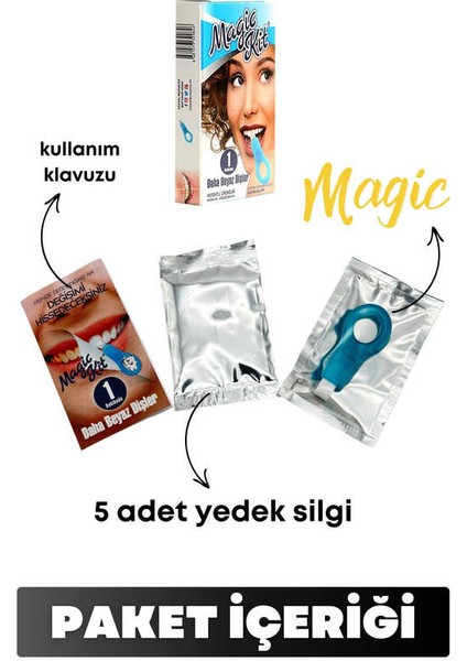 Diş Silgisi 1 Aparatlı + 5 Yedek Süngerli Set 1 Paket