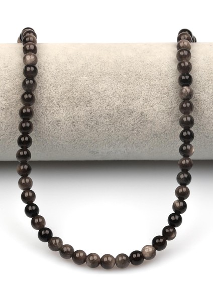 Silver Obsidyen Doğaltaş Dizi 6 mm Küre Kesim fiyatları