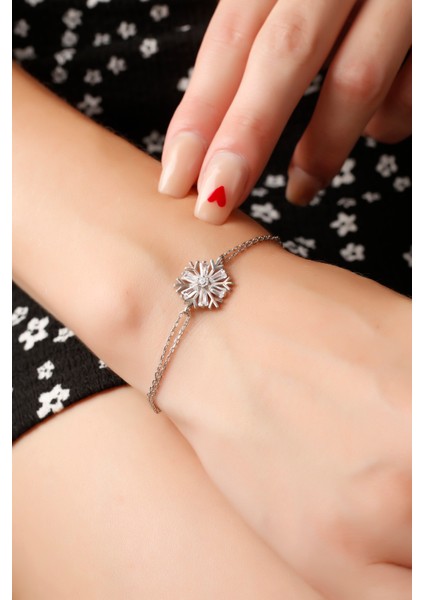 Kar Tanesi Gümüş Bileklik