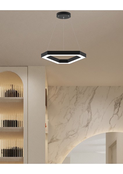Fetta (Siyah Kasa, Beyaz Işık) Ledli Modern Sarkıt LED Avize