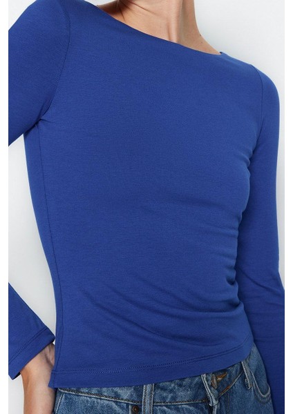 Stil Kadın Pamuklu Esnek Fitted Vücuda Oturan Esnek Bluz Crop Örme Slim Kalıp fiyatları