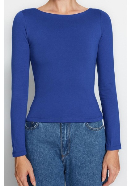 Stil Kadın Pamuklu Esnek Fitted Vücuda Oturan Esnek Bluz Crop Örme Slim Kalıp fırsatları