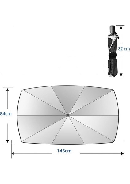 Oto Araç Içi Ön Cam Şemsiyesi Güneşlik Gölgelik Tüm Binek Araçlar Için Güneşlik