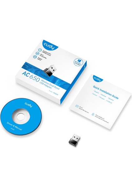 WU650 5ghz 433MBPS, 2.4ghz 200MBPS Wi-Fi Mini USB ADAPTÖR(AC1200 Serisi)