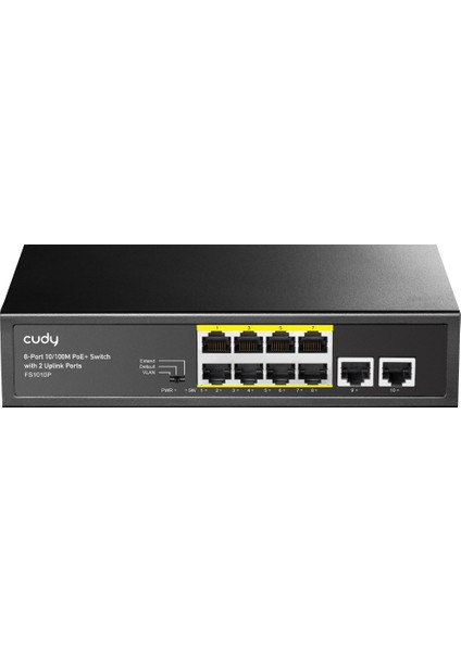 FS1010P 8 Port 10/100MBPS 120W Poe+, 2 Uplink Portlu Vlan Cctv Rack Mount Metal Switch