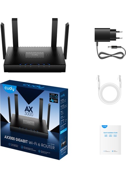 WR3000 5ghz 2402MBPS, 2.4ghz 300MBPS, 4 Port, 4X5DBI Anten Wi-Fi 6 Mesh Router
