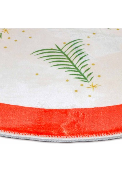 Çam Ağacı Ayak Halısı Örtüsü, Yılbaşı Ağacı Altı Örtüsü, Çamlı Desen 80x80 Cm