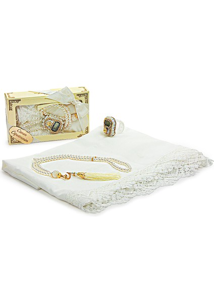 Öğretmenler Gününe Özel Kutulu Hediyelik Şal Zikirmatik Tesbih Seti Beyaz fiyatları