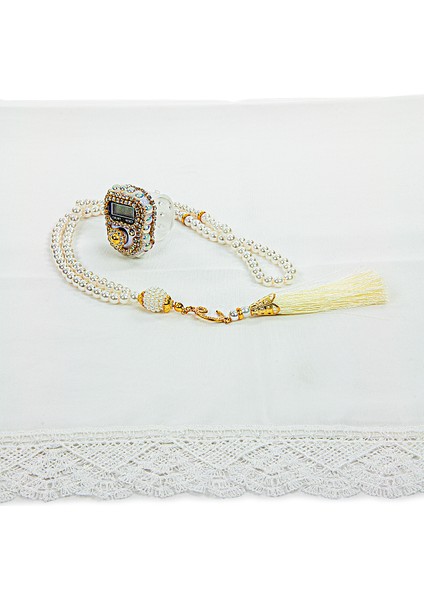 Öğretmenler Gününe Özel Kutulu Hediyelik Şal Zikirmatik Tesbih Seti Beyaz indirimleri