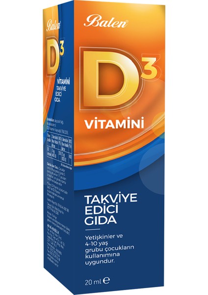 D 3 Vitamini (Sıvı) 20 Ml