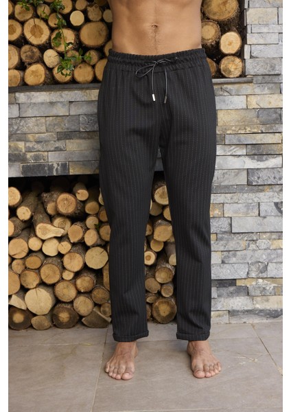 1044 Erkek Arka Beli Lastikli Duble Paça Esnek Jogger Pantolon