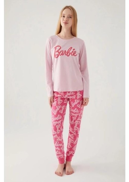 Barbie 1766 Kadın Yuvarlak Yaka Uzun Kol Pijama Takım fiyatları