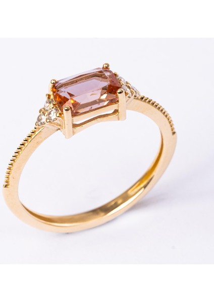 Gümüş Yüzük - Octagon Kesim Zultanit Taşlı Modern Tasarım 925 Ayar Gümüş Yüzük