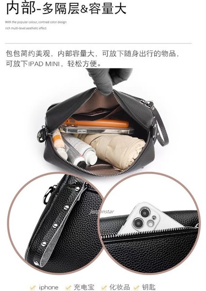 2025 New Small Square Bag Wide Shoulder Strap Fast Shoulder Bag Premium Rivet Cross Border Large Capacity Women's Bag Crossbody Bag (Yurt Dışından)