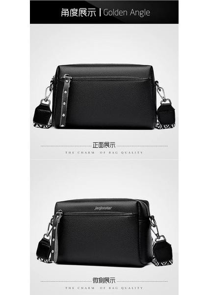 2025 New Small Square Bag Wide Shoulder Strap Fast Shoulder Bag Premium Rivet Cross Border Large Capacity Women's Bag Crossbody Bag (Yurt Dışından)