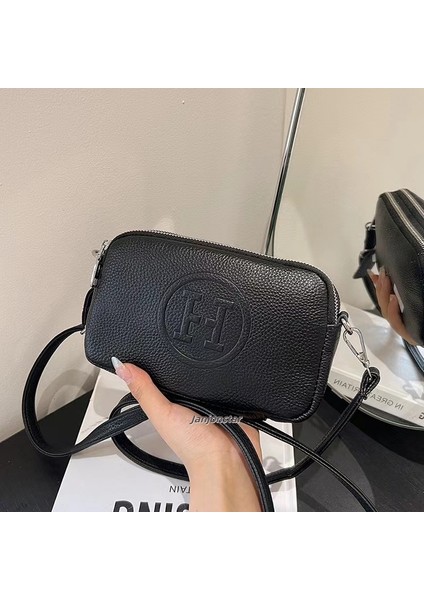 Gerçek Deri Kadınların Çantası 2025'TE Yeni Cep Telefon Çantası, Karşılaştırılmış Kamera Çantası, Büyük Kapasitede Tek Omuz Çantası Küçük Kare Çantası (Yurt Dışından)