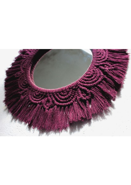 Mor Renkli Makrome Ayna 37X37 cm modelleri