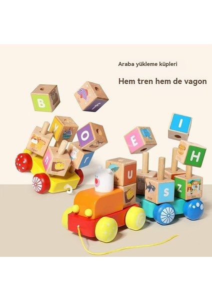 Çocukların Bilimsel Inşaat Blokları Küçük Tren 26 Ingilizce Mektup Ağaç Toplama Kombinasyonu Yapboz Oyuncağı Arabasını S Ürükleyin. (Yurt Dışından)