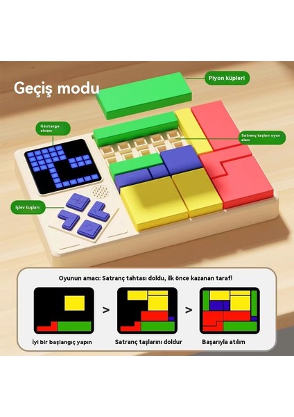 Huarongdao Plastic Toys Children's Puzzle Assembly Building Blocks Birthday Color Box Logic Block Puzzle (Yurt Dışından)